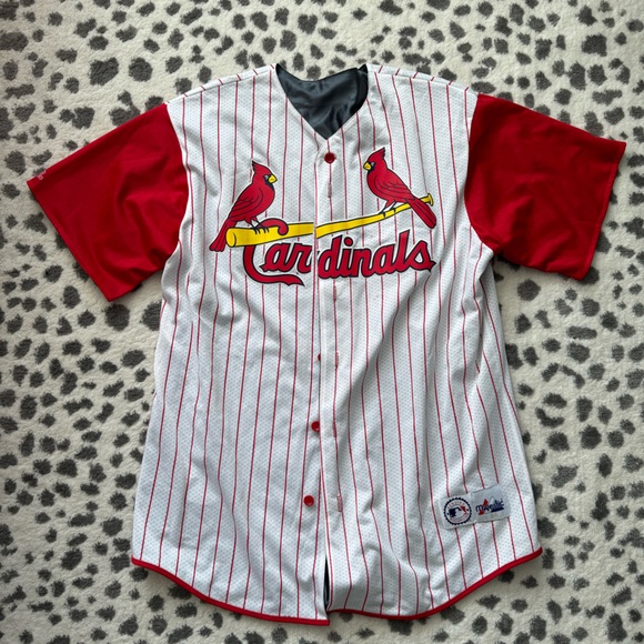 Men’s St Louis Cardinals Majestic Reversible Jersey - Size LG - Picture 8 of 16